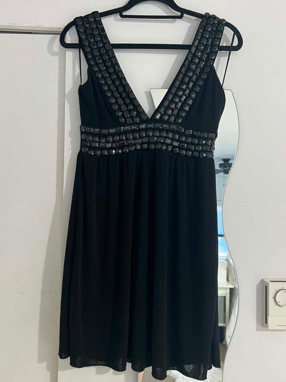 Vintage Y2K black party dress with sparkly embellishments